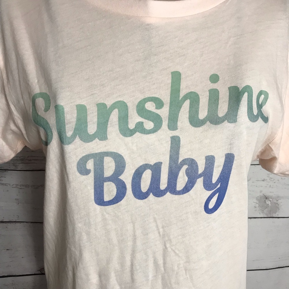 Wildfox Pink Salt Sunshine Baby Tee Size Small - Picture 3 of 9
